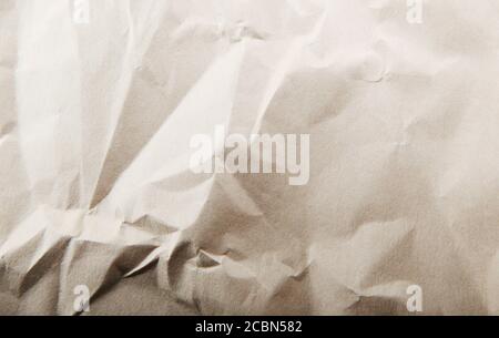 Weiße, geschrumpfte Papieroberfläche Stockfoto