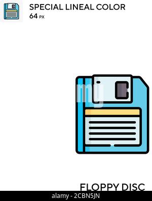 Diskettenlaufwerk spezielles lineales Farbvektorsymbol. Disketten-Symbole für Ihr Geschäftsprojekt Stock Vektor