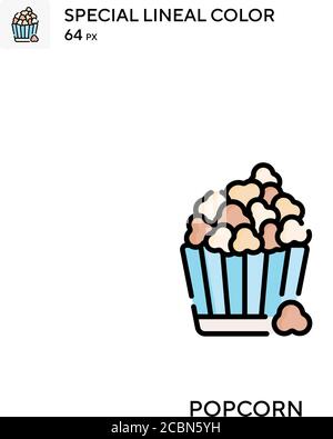 Popcorn Special Lineal Farbe Vektor-Symbol. Popcorn-Symbole für Ihr Geschäftsprojekt Stock Vektor