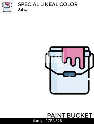 Farbbehälter spezielles lineales Farbvektorsymbol. Paint Bucket Icons für Ihr Geschäftsprojekt Stock Vektor