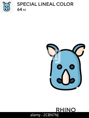 Rhino spezielles lineales Farbvektorsymbol. Rhino-Symbole für Ihr Geschäftsprojekt Stock Vektor