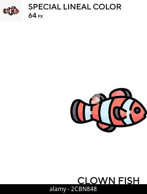 Clown Fisch Spezielle Linienfarbe Vektor-Symbol. Clown Fisch Symbole für Ihr Business-Projekt Stock Vektor
