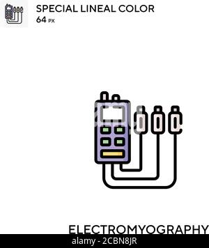 Elektromyographie spezielles lineales Farbvektorsymbol. Elektromyographie-Symbole für Ihr Geschäftsprojekt Stock Vektor