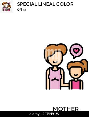 Mutter spezielles lineales Farbvektorsymbol. Muttersymbole für Ihr Geschäftsprojekt Stock Vektor