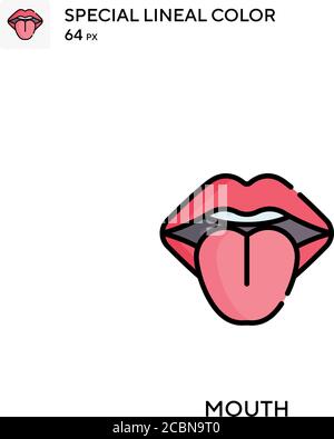 Mund spezielles lineales Farbvektorsymbol. Mundsymbole für Ihr Geschäftsprojekt Stock Vektor