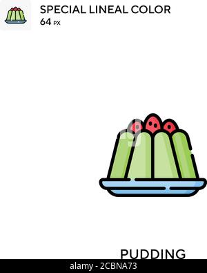 Pudding spezielles lineales Farbvektorsymbol. Pudding-Symbole für Ihr Geschäftsprojekt Stock Vektor