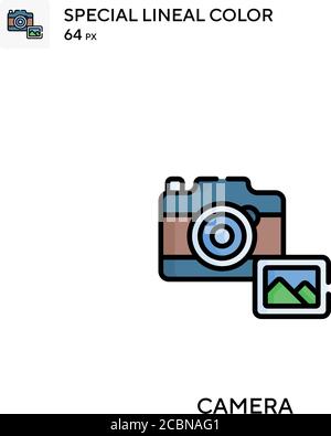 Camera Special lineales Farbvektorsymbol. Kamerasymbole für Ihr Geschäftsprojekt Stock Vektor