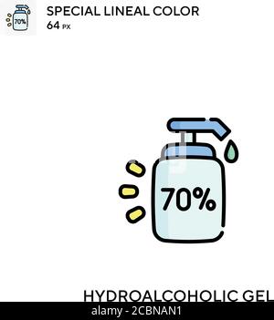 Hydroalkoholisches Gel Spezielle lineare Farbe Vektor-Symbol. Hydroalkoholische Gelsymbole für Ihr Geschäftsprojekt Stock Vektor