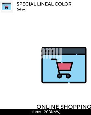 Online-Shopping Spezielle Linienfarbe Vektor-Symbol. Online-Shopping-Symbole für Ihr Business-Projekt Stock Vektor