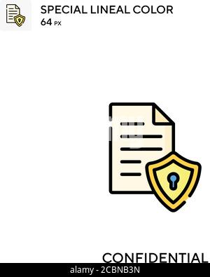 Vertrauliches spezielles lineales Farbvektorsymbol. Vertrauliche Symbole für Ihr Geschäftsprojekt Stock Vektor