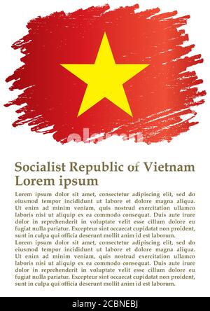 Flagge Vietnams, Sozialistische Republik Vietnam, Vorlage für Preisgestaltung, ein offizielles Dokument mit der Flagge der Sozialistischen Republik Vietnam. Stock Vektor