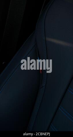 Luxus-Ledersitz in einem neuen BMW X3 Stockfoto