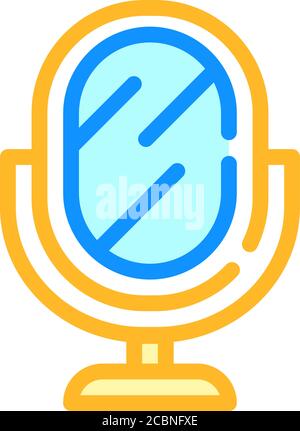 Spiegelzubehör Farbe Symbol Vektor isolierte Illustration Stock Vektor