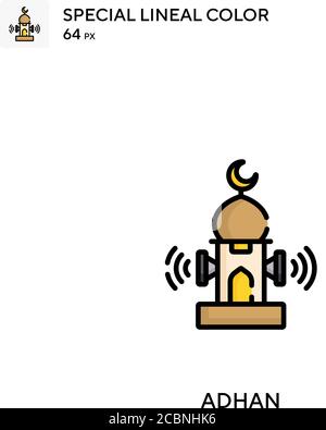 Adhan spezielles lineales Farbvektorsymbol. Adhan-Symbole für Ihr Geschäftsprojekt Stock Vektor