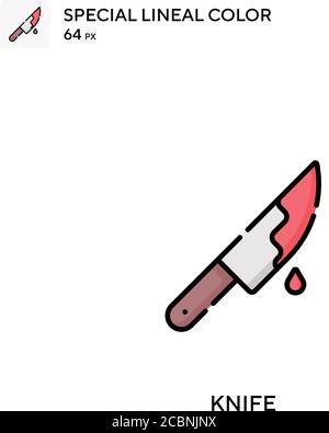 Messer spezielles lineales Farbvektorsymbol. Messer-Symbole für Ihr Geschäftsprojekt Stock Vektor