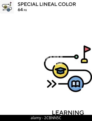 Lernen spezielles lineales Farbvektorsymbol. Lernsymbole für Ihr Geschäftsprojekt Stock Vektor
