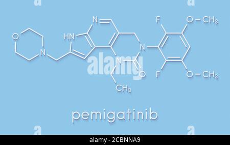 Pemigatinib Krebsmedikament Molekül Skeletal Formel. Stockfoto