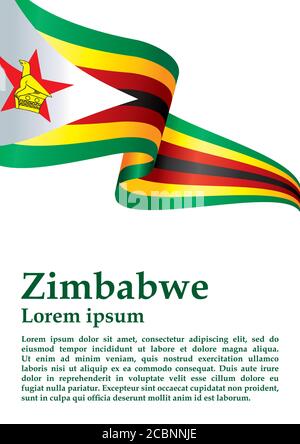 Flagge Simbabwes, Republik Simbabwe. Vorlage für Award Design, ein offizielles Dokument mit der Flagge Simbabwes. Stock Vektor