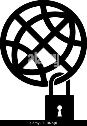 Global Lockdown - verschlossene Kugel als Symbol der Welt Präventive Pandemiemaßnahmen Stock Vektor