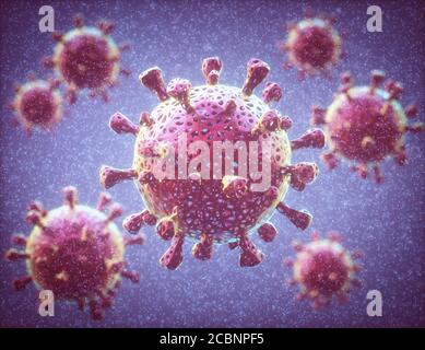 Covid-19-Coronavirus-Partikel, Abbildung Stockfoto