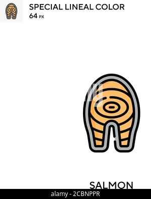 Lachs spezielles lineales Farbvektor-Symbol. Lachs Symbole für Ihr Business-Projekt Stock Vektor