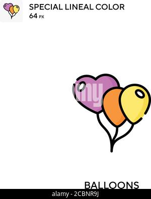 Ballons spezielles lineales Farbvektorsymbol. Ballons-Symbole für Ihr Geschäftsprojekt Stock Vektor