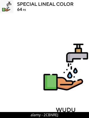 Wudu spezielles lineales Farbvektorsymbol. Wudu Icons für Ihr Business-Projekt Stock Vektor