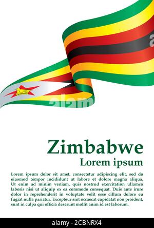 Flagge Simbabwes, Republik Simbabwe. Vorlage für Award Design, ein offizielles Dokument mit der Flagge Simbabwes. Stock Vektor