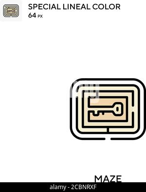 Maze spezielles lineales Farbvektorsymbol. Labyrinth-Symbole für Ihr Geschäftsprojekt Stock Vektor
