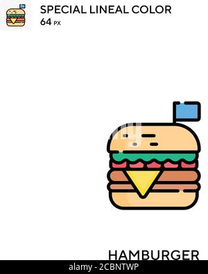 Hamburger Special Lineal Farbe Vektor-Symbol. Hamburger Icons für Ihr Business-Projekt Stock Vektor
