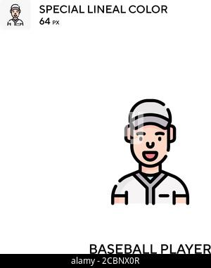 Baseball-Spieler Special Lineal Farbe Vektor-Symbol. Baseball-Spieler Symbole für Ihr Business-Projekt Stock Vektor