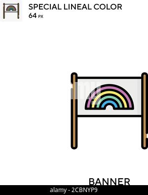 Banner spezielles lineales Farbvektorsymbol. Banner-Symbole für Ihr Geschäftsprojekt Stock Vektor