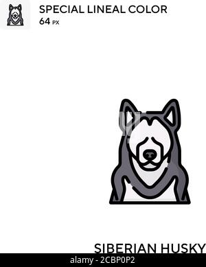 Sibirische Husky Spezielle lineare Farbe Vektor-Symbol. Sibirische Husky Icons für Ihr Business-Projekt Stock Vektor