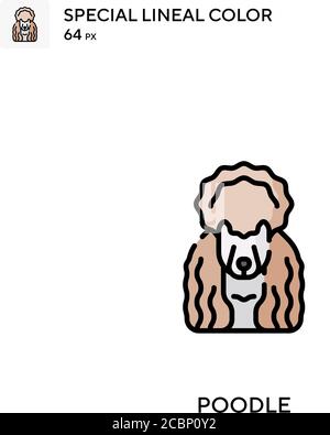 Pudel spezielles lineales Farbvektorsymbol. Pudel-Symbole für Ihr Geschäftsprojekt Stock Vektor