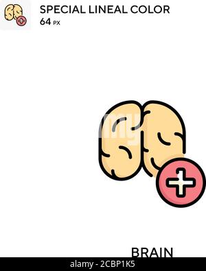 Gehirn spezielles lineales Farbvektorsymbol. Brain-Symbole für Ihr Geschäftsprojekt Stock Vektor