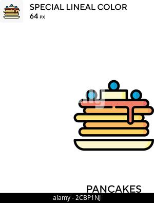 Pfannkuchen Spezielle Linienfarbe Vektor-Symbol. Pfannkuchen Symbole für Ihr Business-Projekt Stock Vektor