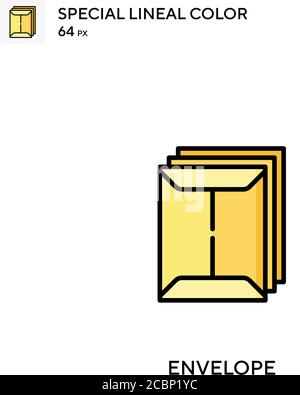 Umschlag spezielles lineales Farbvektorsymbol. Kuvertsymbole für Ihr Geschäftsprojekt Stock Vektor