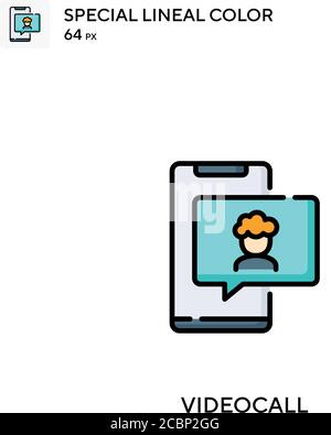 Videocall spezielles lineales Farbvektorsymbol. Videocall-Symbole für Ihr Geschäftsprojekt Stock Vektor