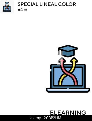 ELearning spezielles lineales Farbvektorsymbol. ELearning-Symbole für Ihr Geschäftsprojekt Stock Vektor