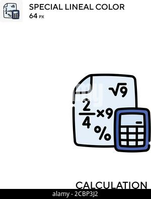 Berechnung spezielles lineales Farbvektorsymbol. Berechnungssymbole für Ihr Geschäftsprojekt Stock Vektor
