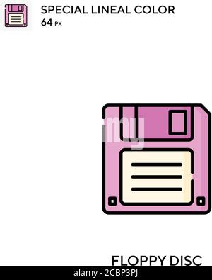 Diskettenlaufwerk spezielles lineales Farbvektorsymbol. Disketten-Symbole für Ihr Geschäftsprojekt Stock Vektor