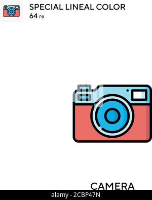 Camera Special lineales Farbvektorsymbol. Kamerasymbole für Ihr Geschäftsprojekt Stock Vektor