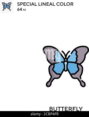 Schmetterling spezielles lineales Farbvektor-Symbol. Schmetterlingsbilder für Ihr Geschäftsprojekt Stock Vektor