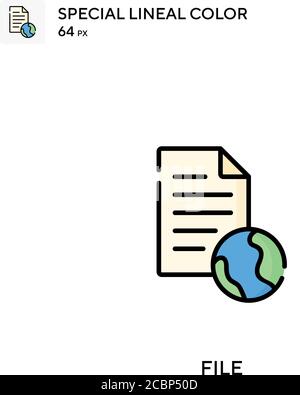 Datei spezielles lineales Farbvektorsymbol. Dateisymbole für Ihr Geschäftsprojekt Stock Vektor