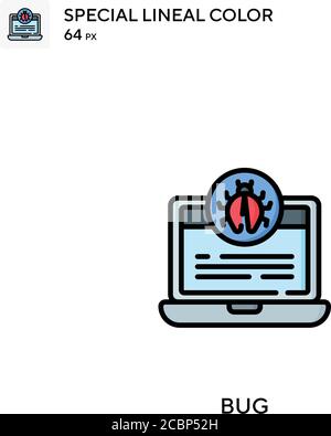 Bug spezielles lineales Farbvektorsymbol. Fehlersymbole für Ihr Geschäftsprojekt Stock Vektor