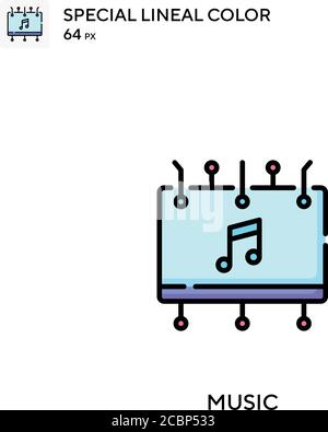 Music Special Lineales Farbvektor-Symbol. Musiksymbole für Ihr Geschäftsprojekt Stock Vektor