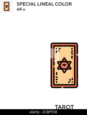 Tarot spezielles lineales Farbvektorsymbol. Tarot-Symbole für Ihr Geschäftsprojekt Stock Vektor