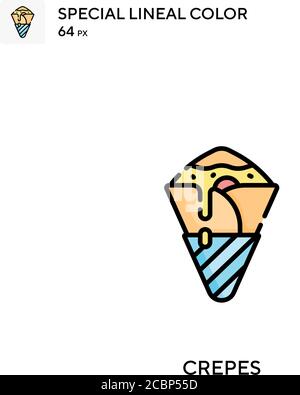 Crepes spezielles lineales Farbvektorsymbol. Crepes-Symbole für Ihr Geschäftsprojekt Stock Vektor