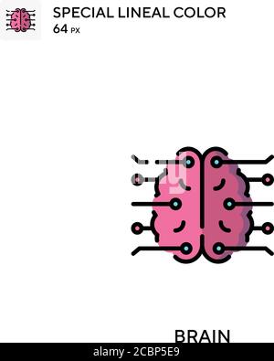 Gehirn spezielles lineales Farbvektorsymbol. Brain-Symbole für Ihr Geschäftsprojekt Stock Vektor