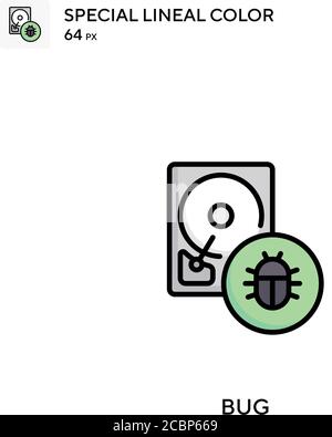Bug spezielles lineales Farbvektorsymbol. Fehlersymbole für Ihr Geschäftsprojekt Stock Vektor